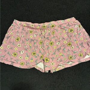 La Vie En Rose Pink Floral Women's Pajama Shorts